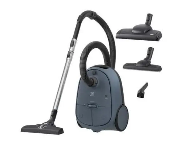 Aspirator cu sac ELECTROLUX Seria 600 EB61C4DB, max 850 W, eficienta filtrare 99,99%, perie multisuprafete, perie parchet, perie Turbo, duza 3-in-1, 73 dB, albastru denim