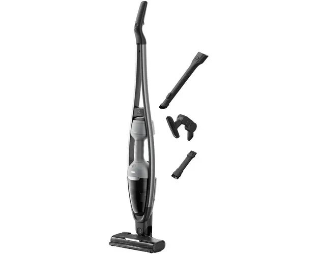 Aspirator vertical 2in1 ELECTROLUX Seria 600 ES62CB25UG, 25.2V / 2,5Ah, autonomie 55 min, eficienta filtrare 99,9%, lumini LED, perie motorizata BrushRollClean, Gri inchis-negru