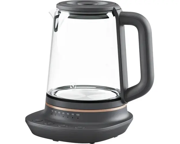 Fierbator Electrolux E7GK1-8BP, 2400W, set infuzor ceai inclus, sticla Schott, temperaturi predefinite 40-100 C, Transparent