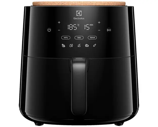 Friteuza cu aer cald Electrolux 700 XL EAF5B, 1500 W, capacitate 5L, 1,4 kg cartofi prajiti, display digital, 3 moduri gatire, 5 programe automate, timer 99 min, avertizare acustica pentru amestecare ingrediente, negru