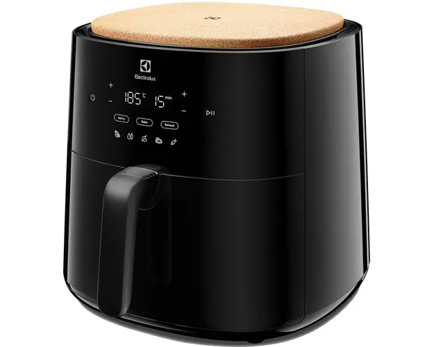 Friteuza cu aer cald Electrolux 700 XXL EAF7B, 1800 W, capacitate 6.8L, 2,3 kg cartofi prajiti, display digital, 3 moduri gatire, 5 programe automate, timer 99 min, avertizare acustica pentru amestecare ingrediente, negru