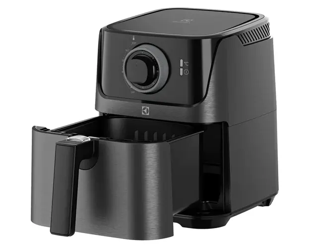 Friteuza fara ulei Electrolux Airfryer E5AF1-4GB, 1350W, otel inoxidabil, 2,5 L, Timer 60 min, oprire automata, Negru