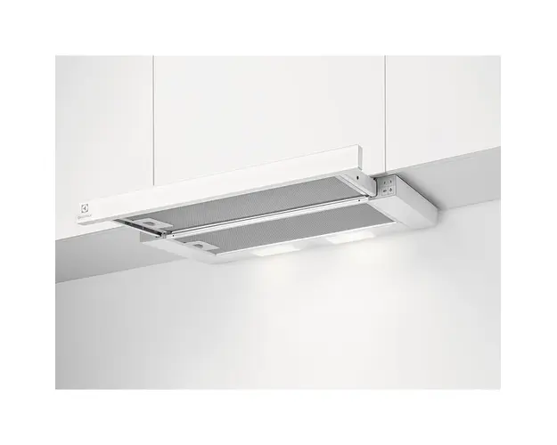 Hota telescopica incorporabila Electrolux LFP326FW, Putere de absorbtie 410 mc/h, 1 motor, 3 viteze, 2 filtre de aluminiu lavabile, 60 cm, Alb