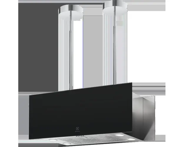 Hota insula Electrolux Seria 900 Sense KFIA19R, 700 mc/h, 1 motor, 3 viteze, 90 cm, functie Breeze, conectivitate plita, telecomanda, negru