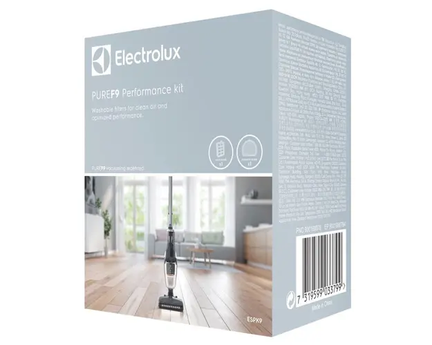 Kit aspirator Electrolux Pure F9 Performance ESPK9, 1 x filtru lavabil evacuare, 1 x filtru lavabil F9