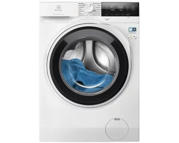 Masina de spalat rufe Electrolux Ecoline EW7F3484E, 8 kg, 1400 RPM, Clasa A, Motor Inverter, SensiCare, TimeManager, Rapid 20 min, Alb