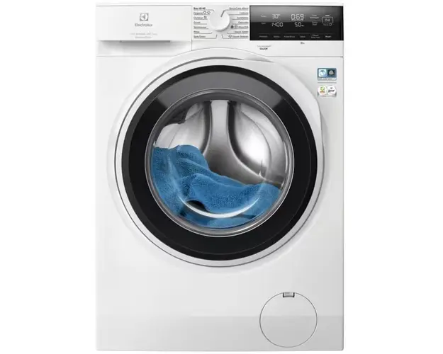 Masina de spalat rufe Electrolux Ecoline EW7F3484UE, 8 kg, 1400 rpm, Clasa A, Motor Inverter, Dozator Universal detergent, Sistem SteamCare + SensiCare, TimeManager, Alb