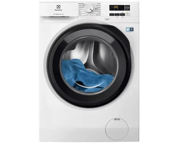 Masina de spalat rufe Electrolux EW6F1492E, 9 kg, 1400 rpm, Clasa A, Motor Inverter, Display LED, SensiCare, TimeManager, Alb