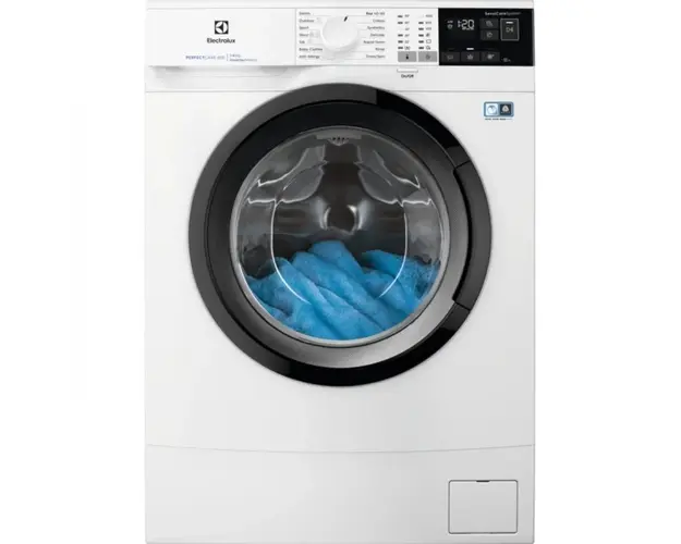 Masina de spalat rufe Electrolux EW6MS406B, 6 kg, 1000 rpm, Slim, SensiCare, Inverter, display LED, Clasa B, Alb