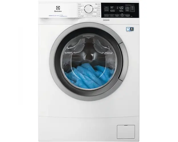 Masina de spalat rufe Electrolux EW6SM326SE, 6 kg, 1200 RPM, Clasa B, slim, TimeManager, Motor Inverter, Sistem SensiCare, Antialergic cu abur, Rapid 14 min, Alb