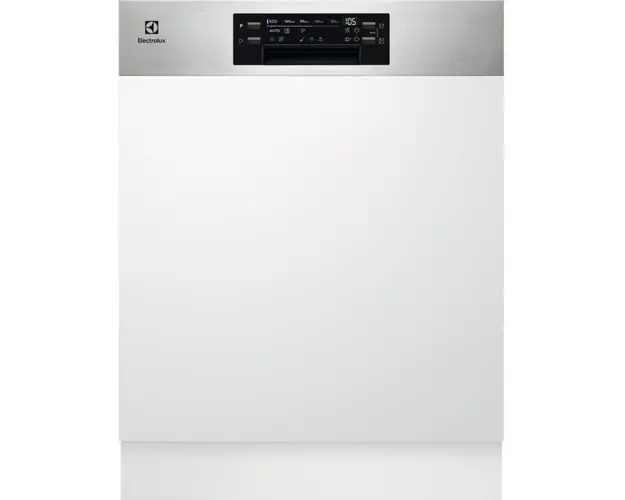 Masina de spalat vase partial incorporabila Electrolux EEM48300IX, 14 seturi, AirDry, Latime 60 cm, 8 programe, Motor Inverter, Sertar tacamuri MaxiFlex, Inox