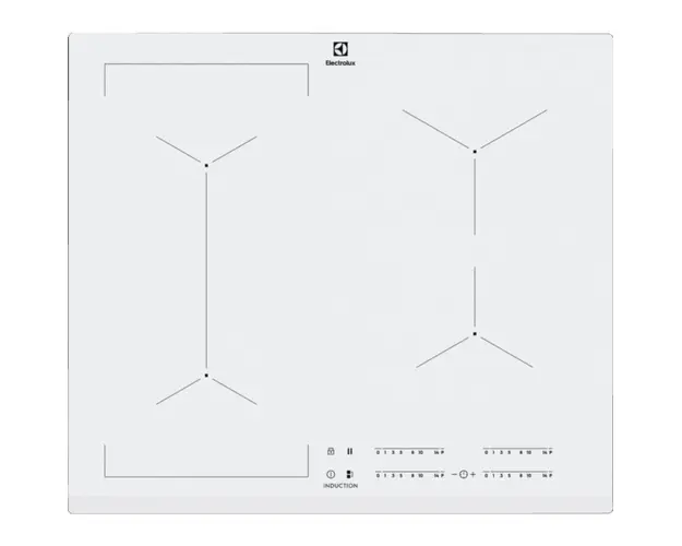 Plita incorporabila inductie Electrolux EIV63440BW, 4 zone de gatit, Touch control, 60 cm, sticla alba