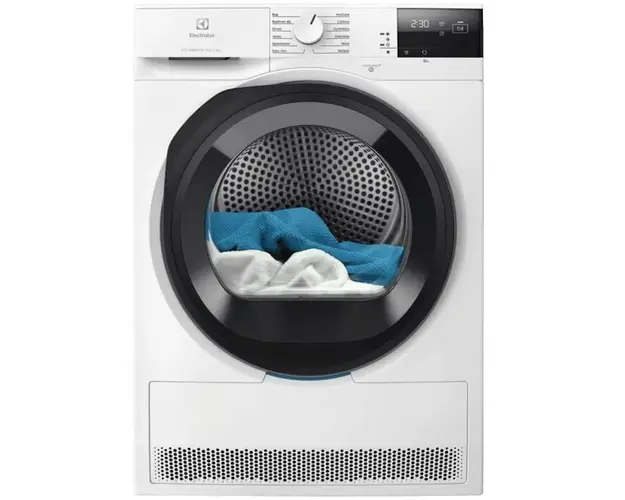 Uscator de rufe Electrolux EW6D285AE, Pompa de caldura, 8 kg, Clasa A+++, GentleCare + Sensicare, Motor Inverter, Usa reversibila, Alb
