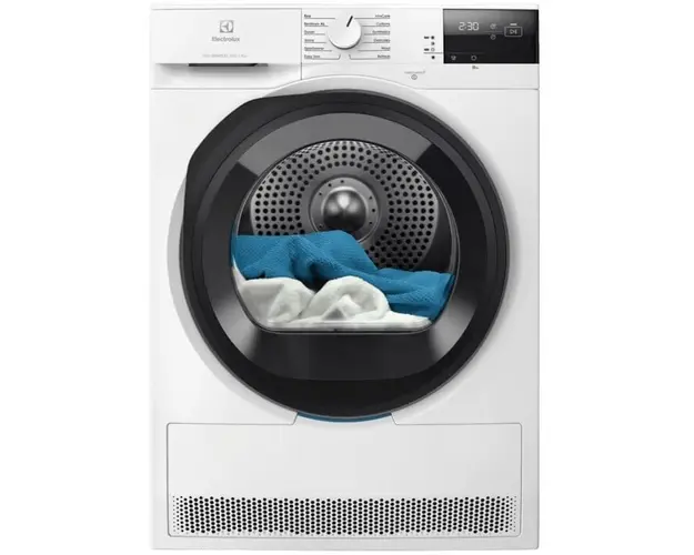 Uscator de rufe Electrolux EW6D295GE, Pompa de caldura, 9 kg, Clasa A+++, GentleCare + Sensicare, Motor Inverter, Usa reversibila, Alb