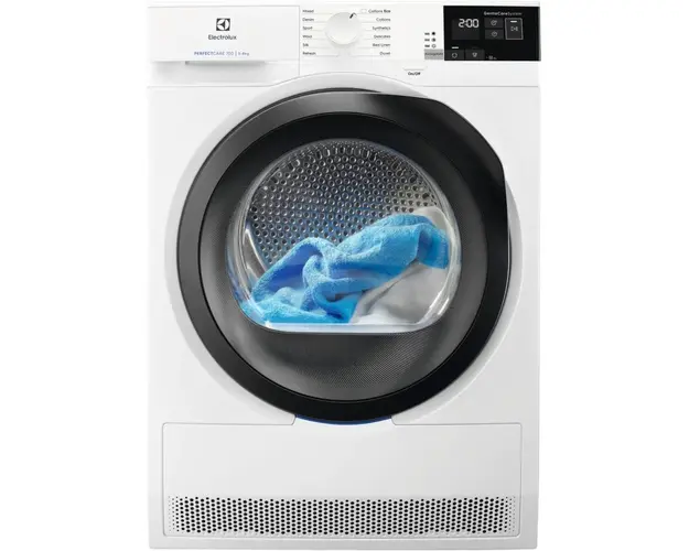 Uscator de rufe Electrolux EW7H458B, Pompa de caldura, 8 kg, 12 programe, Clasa A++, Alb