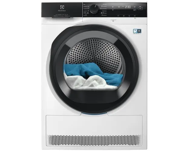 Uscator de rufe Electrolux EW8D495MC, Pompa de caldura, 8 kg, Clasa A+++, SteamCare+Sensicare+senzori 3DSense, Motor Inverter, Iluminare tambur, Usa reversibila, Alb