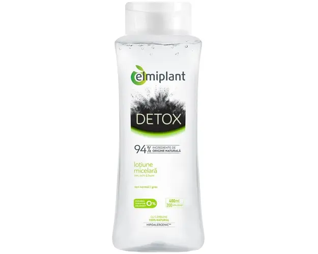 Apa micelara Elmiplant Detox pentru ten normal &amp; gras, 400 ml