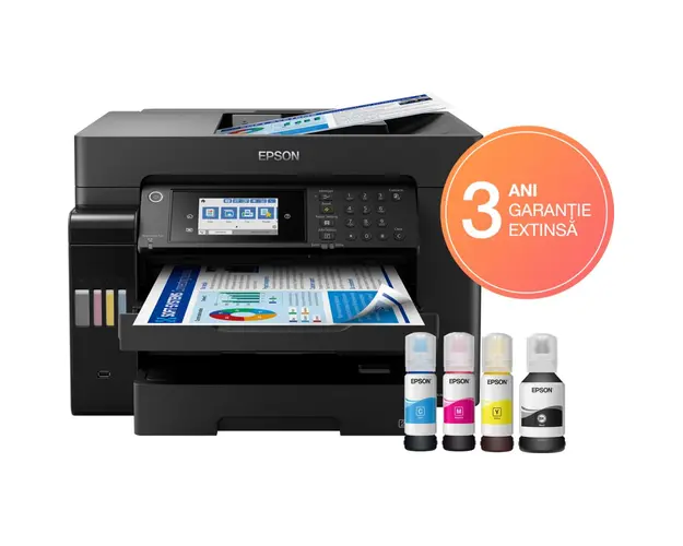 Multifunctionala Epson EcoTank L15160, Inkjet, Color, format A3, duplex, fax, retea, wireless