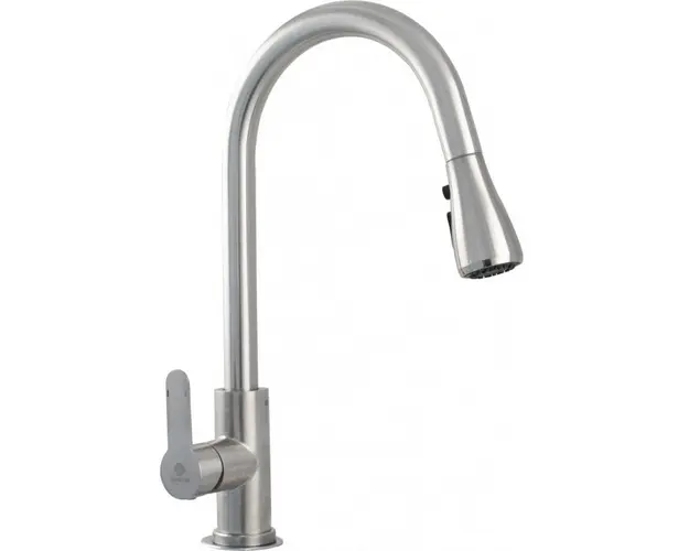 Baterie bucatarie Ermetiq ER-YX219, cu dus extractibil, Inox