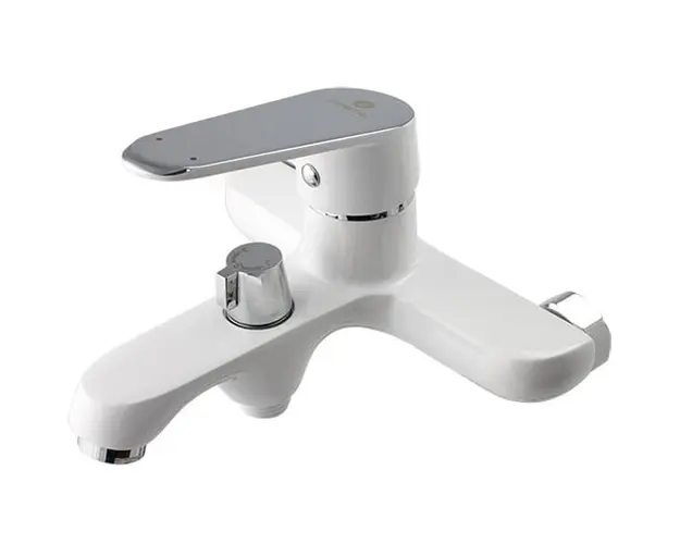 Baterie cada/dus Ermetiq ER-A201A, cu set de dus, monocomanda, cartus ceramic, aerator, Alb