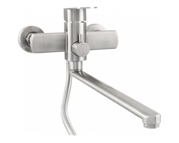 Baterie cada Ermetiq ER-YX202, Furtun dus extensibil, para de dus, suport dus, pipa 300mm, Crom