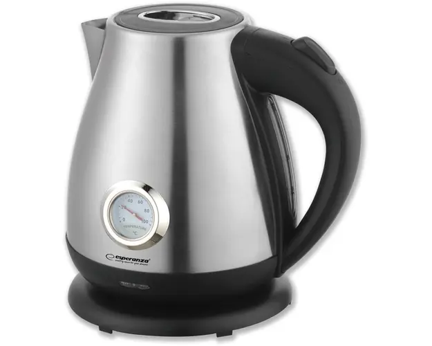 Cana electrica fierbator cu termometru Thames, 2200W, 1.7L, inox, oprire automata, capac etans