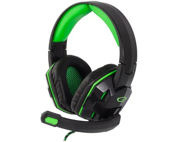 Casti gaming , Esperanza EGH380 VENOM, cu microfon, cablu 2 m, negru cu verde