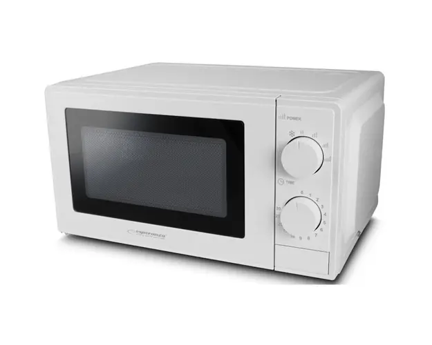 Cuptor cu microunde EKO011W Esperanza, 20l, Control mecanic, 1100W, 5 nivele putere, Alb