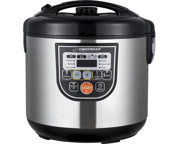 Multicooker EKG011, Plastic/Otel inoxidabil, 5 L, 860 W, Negru/Argintiu