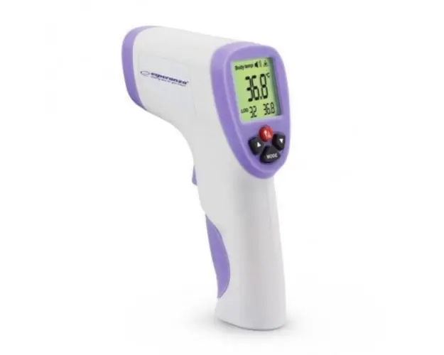 Termometru Digital Esperanza ECT002, Non Contact, Infrarosu, Ecran LCD, Alb/Mov