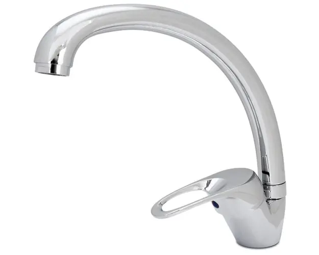 Baterie bucatarie Evosanitary Aqua, tip C, monocomanda, cartus ceramic, racorduri