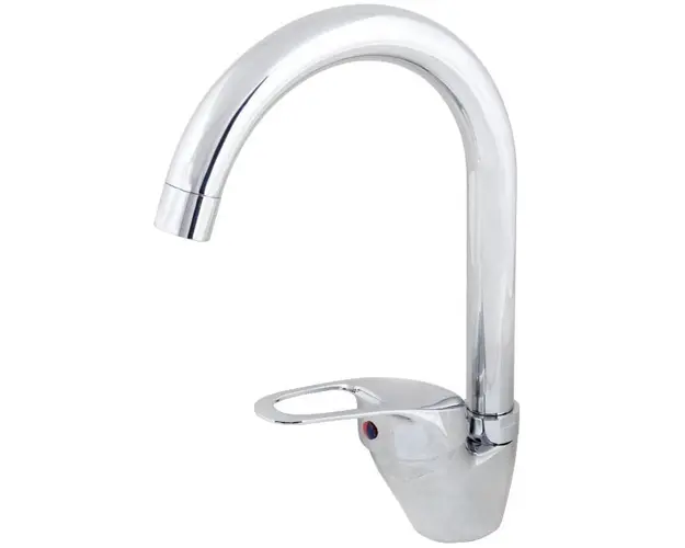 Baterie bucatarie Evosanitary Aqua, tip U, monocomanda, cartus ceramic, racorduri