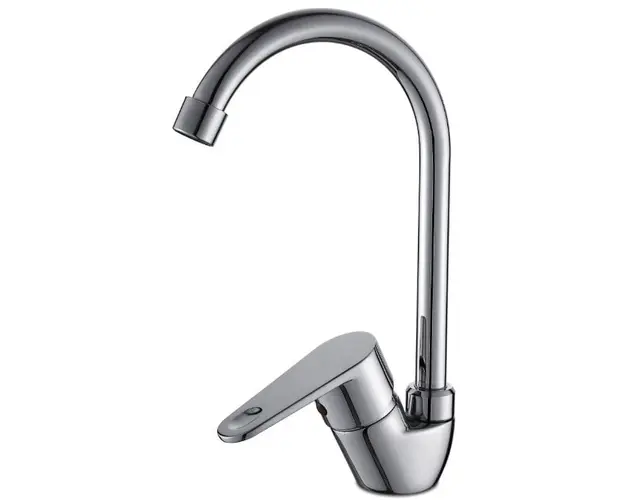 Baterie bucatarie Evosanitary Delta, tip U, monocomanda, cartus ceramic, racorduri