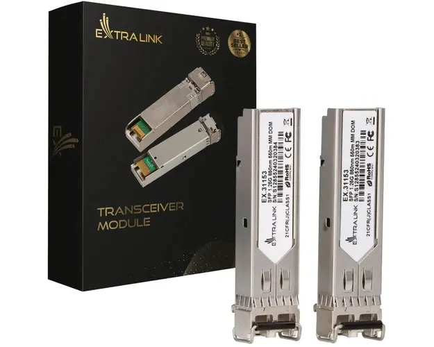 Modul SFP Extralink 1.25G 2-pack, SFP Module 1.25Gbps, LC/UPC, 850nm, 550m, multi mode