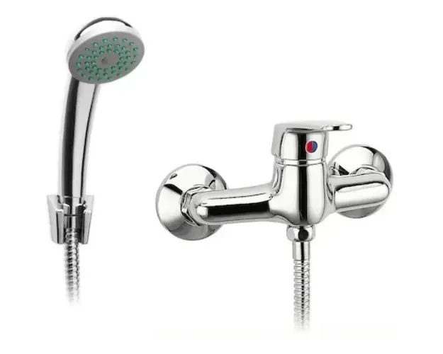 Baterie dus Ferro Smile BSM77, set de dus, cartus ceramic, crom, echipat cu FerroEcoSave regulator debit apa