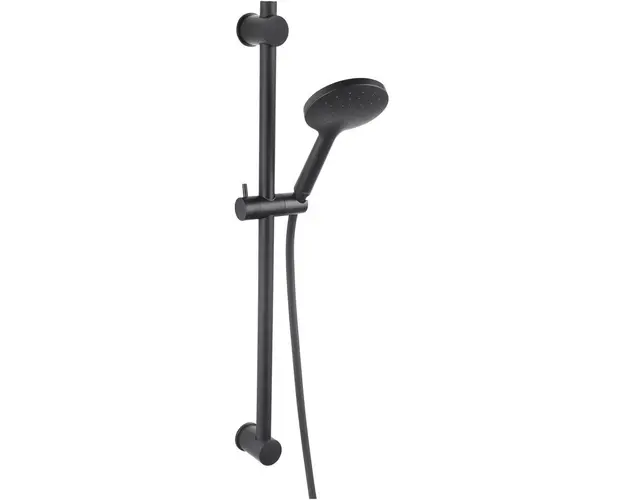 Set de dus Ferro Phila N375BL-B, cu suport culisant, bara dus 70cm, para dus 1 functie, furtun 150cm, Negru mat