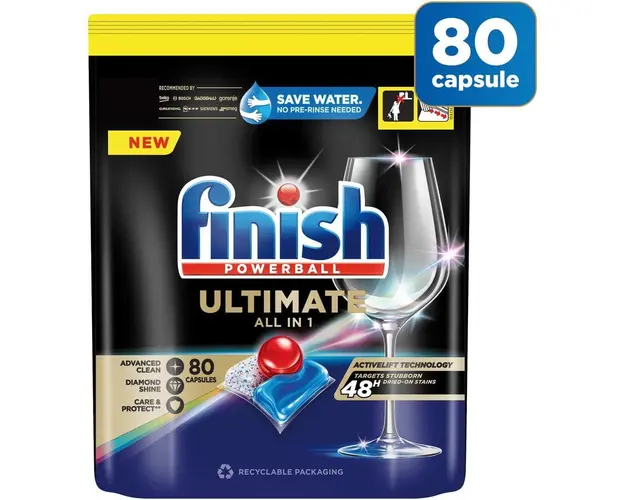 Detergent capsule pentru masina de spalat vase Finish Ultimate All in 1, 80 spalari