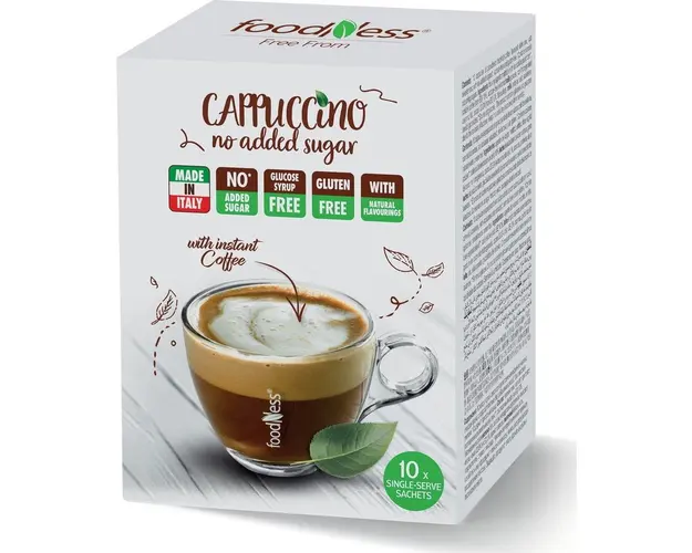 Mix solubil Foodness cu aroma de cafea si lapte, 10 plicuri x 16g, 160g