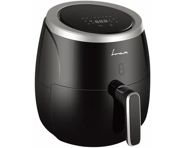 Friteuza cu aer cald FRAM FAF-MD2000BK, 2000W, 5L, display digital, control Touch, vas detasabil anti-adeziv, temperatura ajustabila: 80-200˚C, temporizator max 60min, protectie supraincalzire, Negru