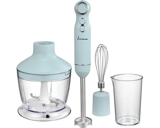 Mixer vertical Fram FHBL-RAC1200BL, 1200W, viteza variabila, functie Turbo, motor DC, capacitate tocator: 500 ml, capacitate cana de mixare: 600 ml, Bleu