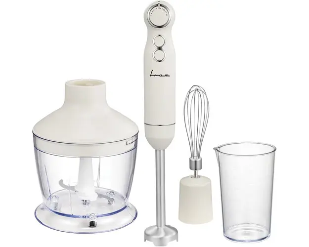 Mixer vertical Fram FHBL-RAC1200CR, 1200W, viteza variabila, functie Turbo, motor DC, capacitate tocator: 500 ml, capacitate cana de mixare: 600 ml, Crem