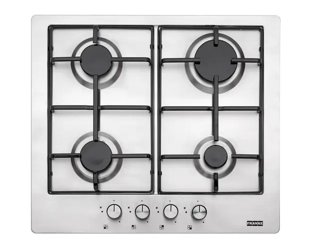 Plita incorporabila FHNL 604 4G XS E, gaz, 4 arzatoare, aprindere electrica, valva de siguranta, arzatoare si gratare emailate, inox