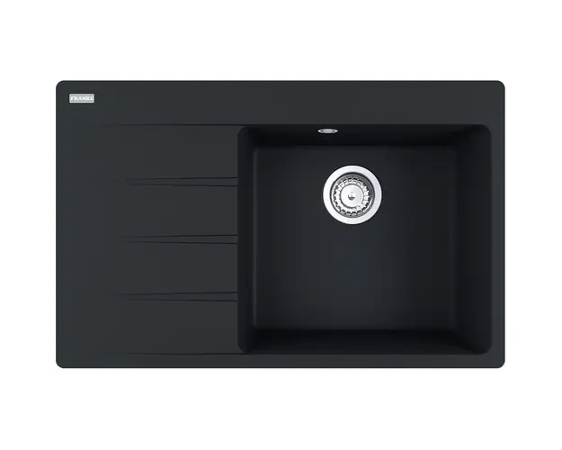 Chiuveta Fragranite CNG 611/211-78 ST Matt Black, 78x50 cm, Cuva dreapta