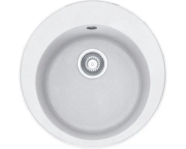 Chiuveta Franke Rotondo ROG 610, alb, cu ventil, 114.0531.717