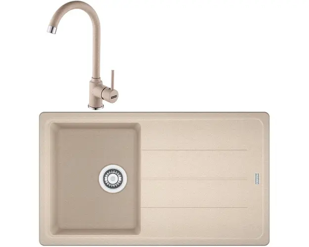 Pachet chiuveta bucatarie fragranite Franke BFG 611-86 + Baterie Pola 1.0, cartus ceramic, Avena