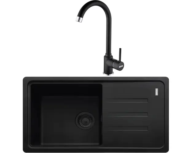 Pachet chiuveta bucatarie fragranite Franke BSG 611-78 S, 780x435 mm + Baterie Pola 1.0, Negru