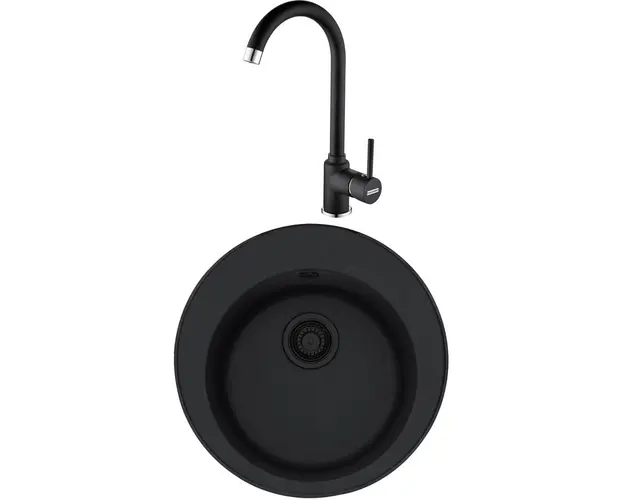 Pachet chiuveta bucatarie fragranite Franke ROG 610, 510 mm + Baterie Pola 1.0, Negru