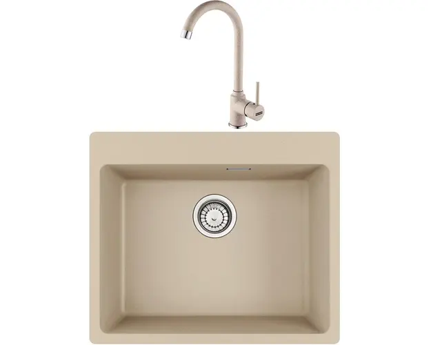 Pachet chiuveta bucatarie fragranite MRG 610-54, 590x500 mm + Baterie Pola 1.0, Avena