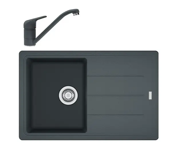 Pachet chiuveta bucatarie Franke BFG 611-78, adancime cuva 200mm, 780x500mm + Baterie Novara Plus, Negru