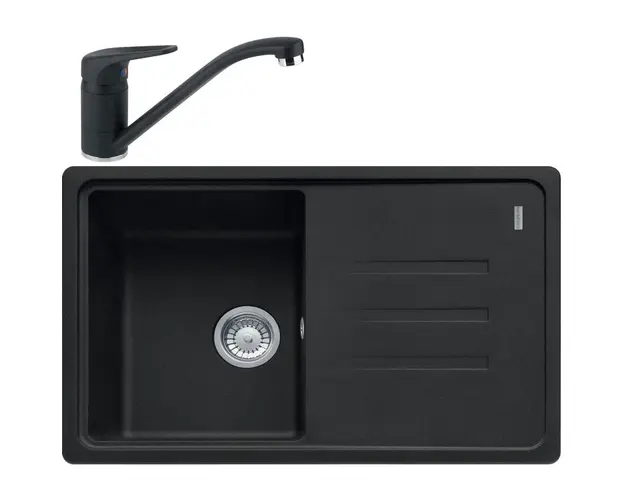 Pachet chiuveta bucatarie Franke BSG 611-78, adancime cuva 200mm, 780x435mm + Baterie Novara Plus, Negru